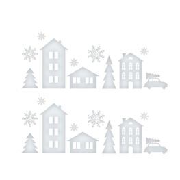 Decor Fereastra de Craciun – Peisaj de Iarna – 37,5 x 27 cm