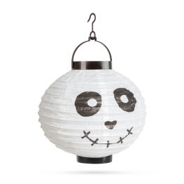 Lampion LED cu Model Fantoma de Halloween – 20 cm – Alb