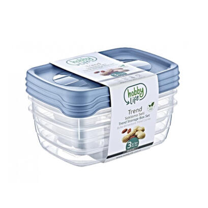 Set Cutii Dreptunghiulare de Depozitare - 0,3 L (3 buc.)