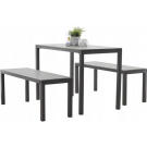 Set Mobilier de Gradina GardenLine - Masa + 2 Banci - Gri