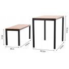 Set Mobilier de Gradina GardenLine - Masa + 2 Banci - Maro