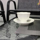 Set Mobilier de Gradina GardenLine cu Cadru Metalic - Masuta de Cafea + Banca + 2 Scaune - Gri