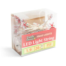 Sir de Lumini LED - Cadou - 20 LED-uri - 2,2 Metri - Alb Cald - 2 x AA - 58928